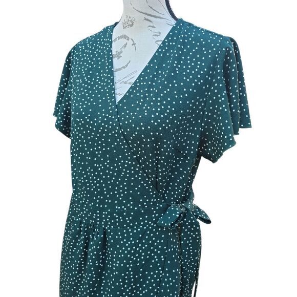 ZESICA NWT Women's Bohemian Floral Printed Wrap V Neck Short Sleeve Medium - Picture 5 of 8